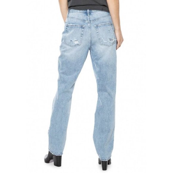 JUICY COUTURE High Rise Light-Wash Destroyed Relaxed Jeans Size 26 - Picture 2 of 9